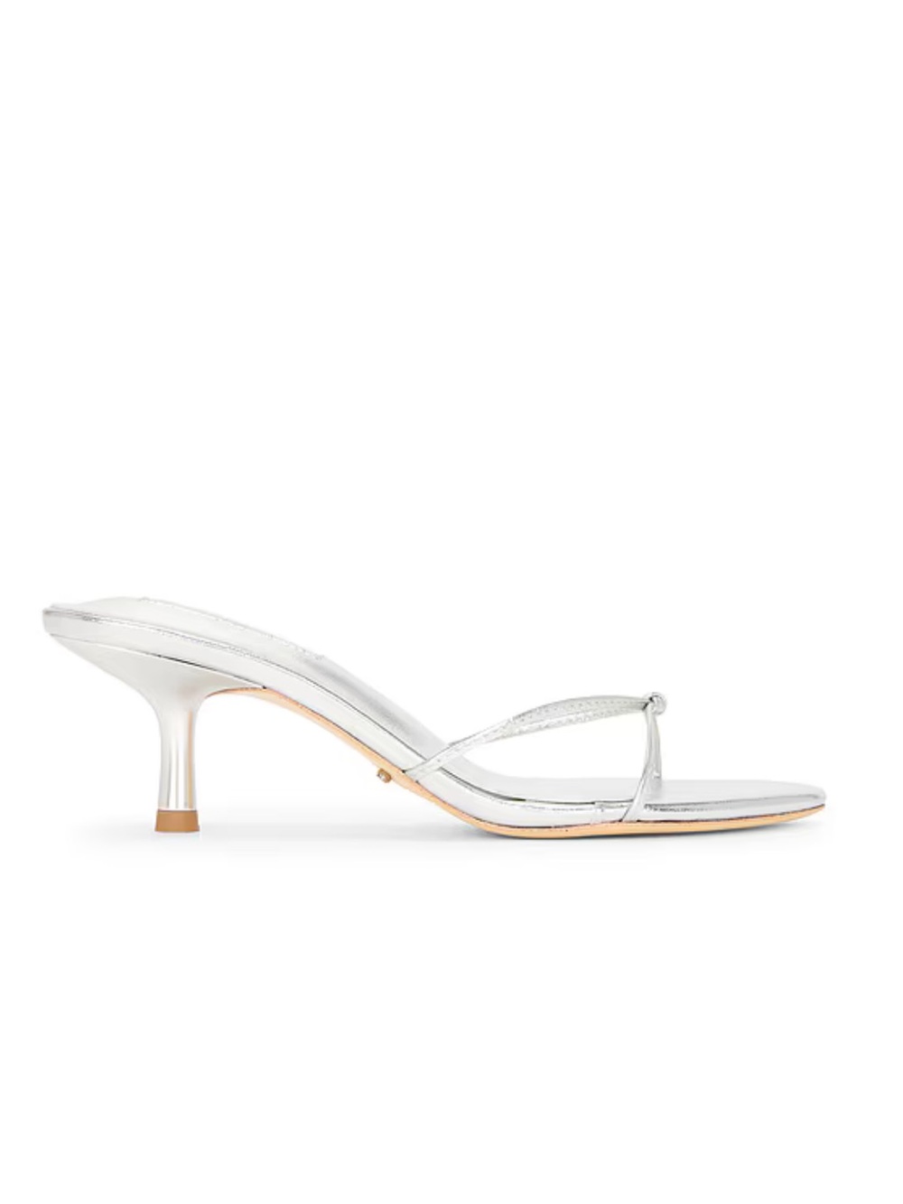 Tony Bianco Dana Sandals Silver Metallic Kitten Heels strappy Shoes Revolve 6